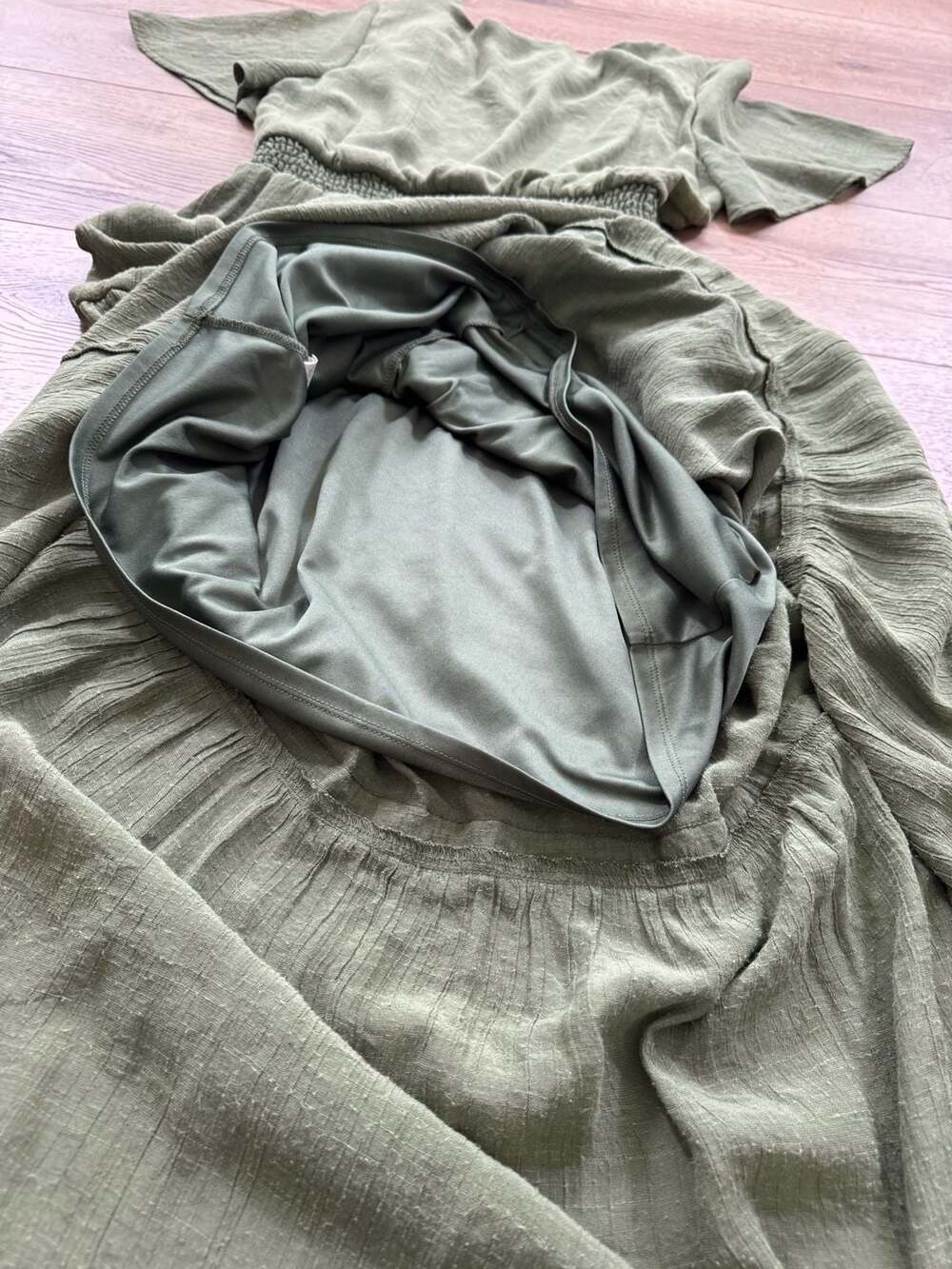 Luxology Olive Green Tiered Midi Dress - Picture 16 of 16